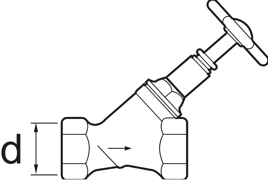2055 Schrägsitzventil   3/8" Ms ohne Entleerung